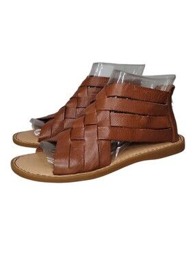 Born Iwa Brown Woven Leather Comfort Gladiator Sandals Sz 7M